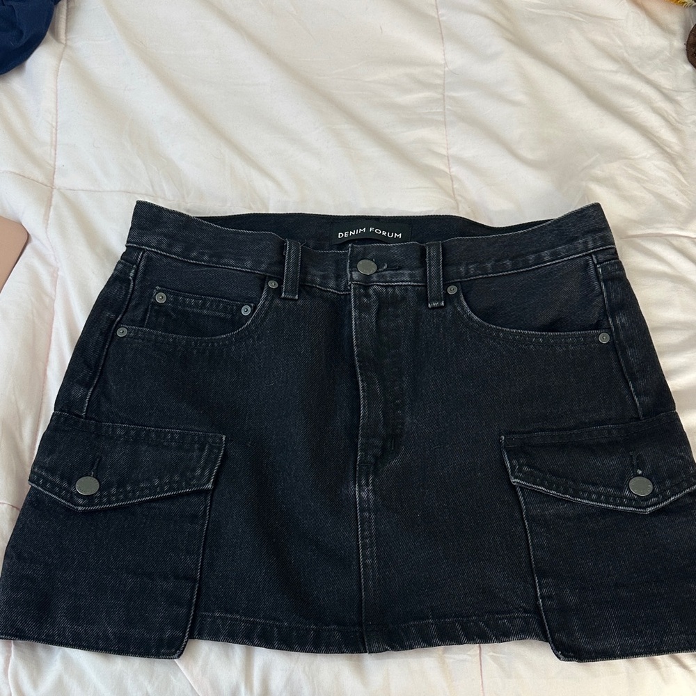 Aritzia Black Cargo Denim Mini Skirt!